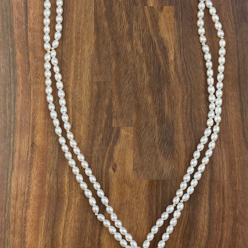 Tiffany & Co Iridesse Pearl Lariat with 585 gold beads. It's in mint condition - Picture 2 of 8